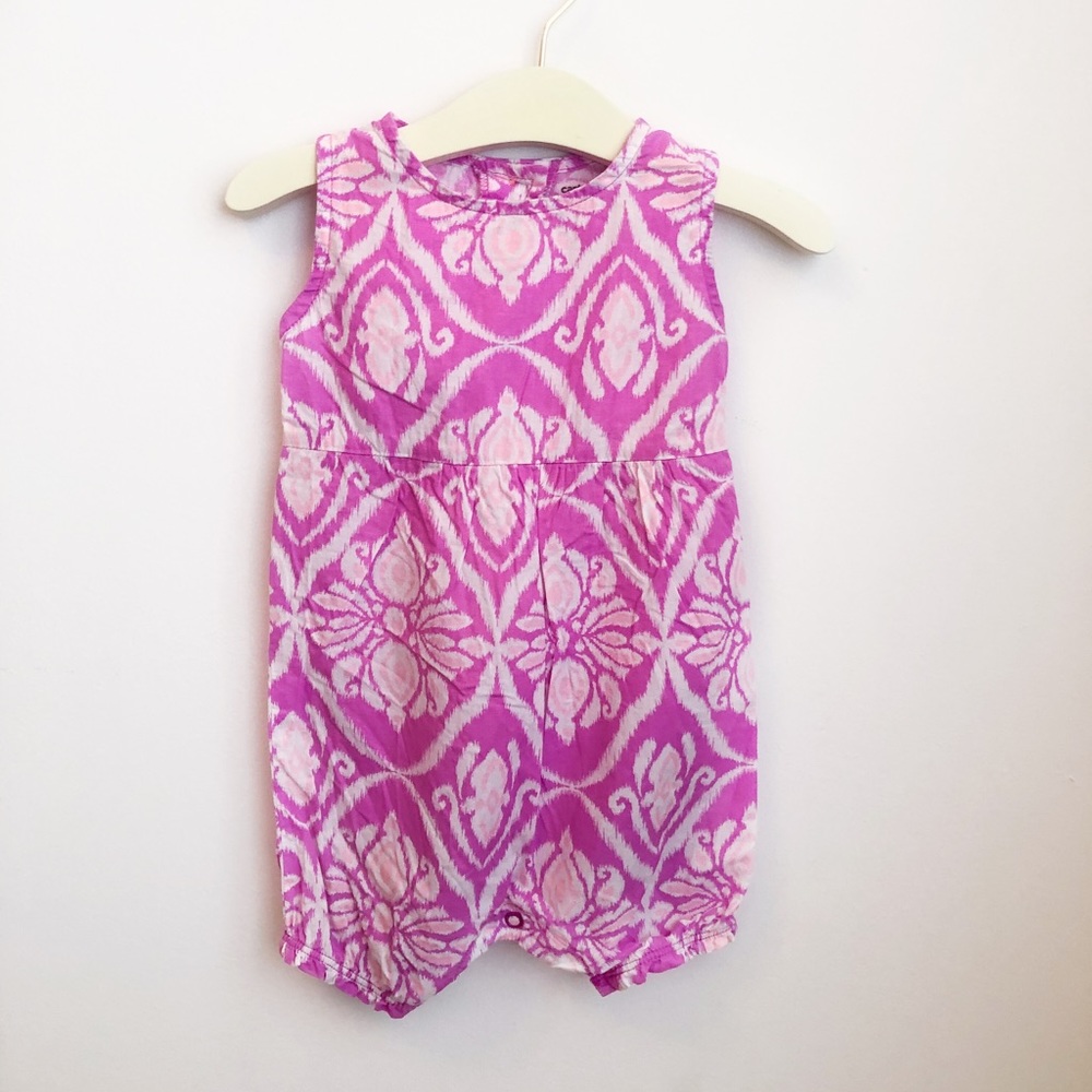 Baby Girl Open Back Ikat Romper